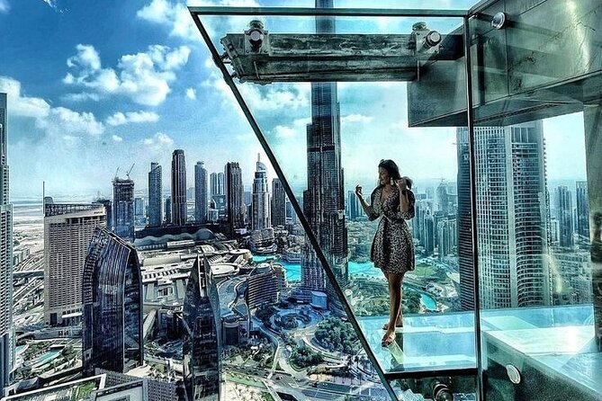Dubai Mall Aquarium with Penguin Cove + Skyview Ticket - The 46-metre glass floor and the one-time slide