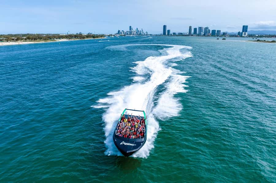 Gold Coast: Jet Boat Ride & Sea World Entry Ticket - From fast water to Sea World