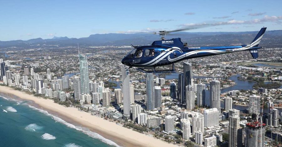 Gold Coast: Sea World and Broadwater Scenic Helicopter Tour - Climbing over the Broadwater