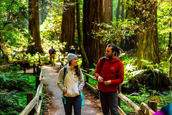 Muir Woods with Napa & Sonoma Wine Tour + Alcatraz Tour & Aquarium Access - Crossing the Golden Gate Bridge to Muir Woods