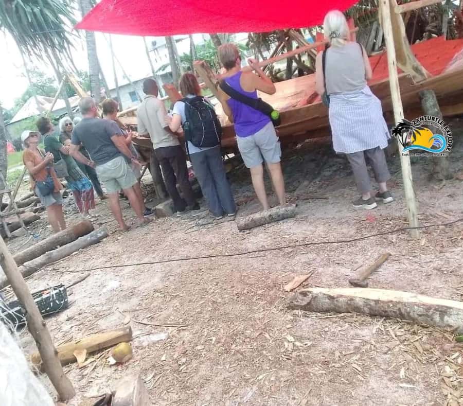 Nungwi Village Tour & Swim with Turtles at Mnarani Aquarium - How a dhow is built at Nungwi Boat Yard