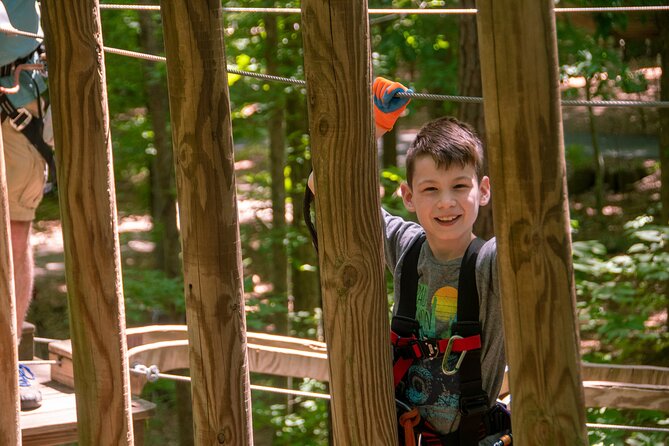 Ziplining and Climbing at The Adventure Park at Virginia Aquarium - A treetop park built around choice