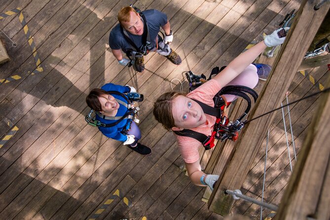 Ziplining and Climbing at The Adventure Park at Virginia Aquarium - Safety, staff help, and the height factor
